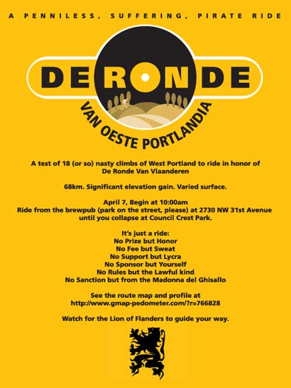 De Ronde Van Oeste Portlandia Flyer